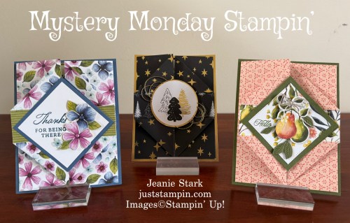 Stampin' Up! Double Diamond Gatefold Card ideas with Floral Impressions, Painterly Pears, and Modern Christmas-Jeanie Stark StampinUp