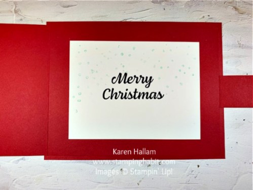 Stampin' Up! North Pole Delivery Christmas Fun Fold Card idea-visit juststampin.com for handmade inspiration and more-Jeanie Stark StampinUp