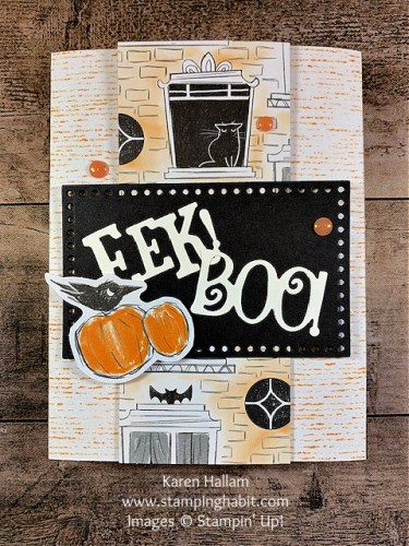 Stampin' Up! Spooky Sweet fun fold Halloween card idea-visit juststampin.com for handmade inspiration and more-Jeanie Stark StampinUp
