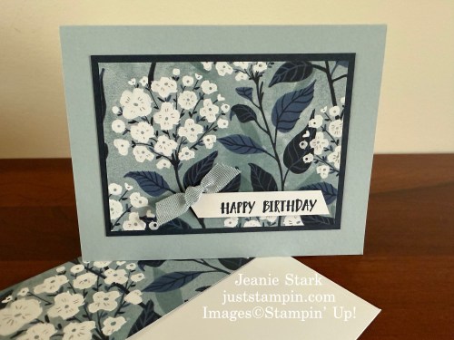 Stampin' Up! The Right Words Birthday Fun Fold Explosion card with Peaceful Garden Designer Series Paper-Jeanie Stark StampinUp