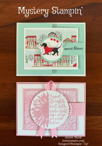 Stampin' Up! Jolly Delivery and Love & Courage double flap fun fold card idea-Jeanie Stark StampinUp