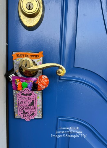Stampin' Up! Fright Night and Spooky Sweet Door Hanger Treat Box for halloween-Jeanie Stark StampinUp