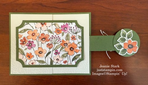 Stampin' Up! Charming Day Thank You Fun Fold Card idea with Branching Out Dies and Floral Charm Designer Series Paper-Jeanie Stark StampinUp