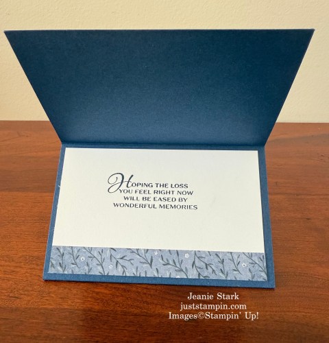 Stampin' Up! Reverse Easel fun fold sympathy card idea with Peace on Earth, The Right Words, Banner Sayings, & Beautiful Motifs Dies-Jeanie Stark StampinUp