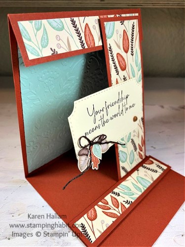 Stampin' Up! Guilded Autumn Fun Fold Easel Card-visit juststampin.com for handmade inspiration and more-Jeanie Stark StampinUp