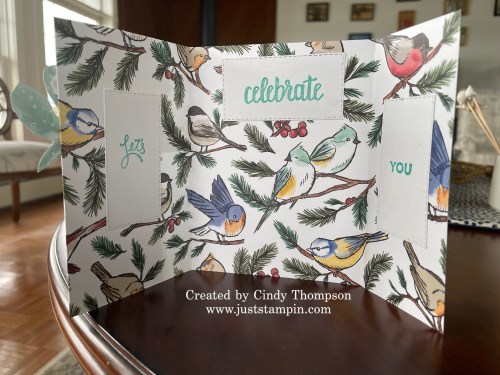 Stampin' Up! Nests of Winter fun fold birthday card idea-visit juststampin.com for handmade inspiration and more-Jeanie Stark StampinUp