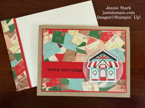 Stampin' Up! Jolly Delivery holiday card with North Pole delivery Designer Series paper-Jeanie Stark StampinUp