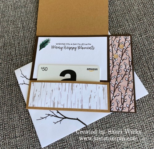 Stampin' Up! Nests of Winter fun fold birthday gift card holder-visit juststampin.com for handmade inspiration and more-Jeanie Stark StampinUp