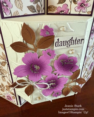 Stampin' Up! Floral Charm Box Seat Fun Fold Birthday card idea-Jeanie Stark StampinUp
