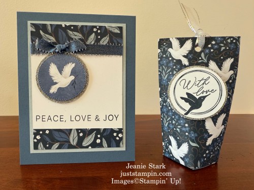 Stampin' Up! Peaceful Garden Christmas Card idea and Treat Holder-Jeanie Stark StampinUp