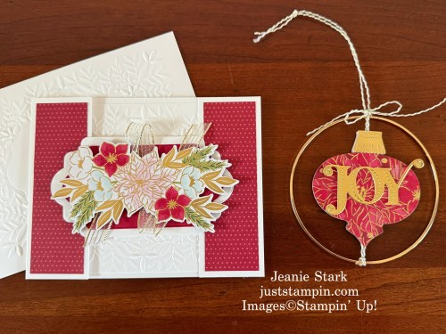 Stampin' Up! Traditions of Christmas fun fold card and 3D ornament with Modern Christmas Die-Jeanie Stark StampinUp