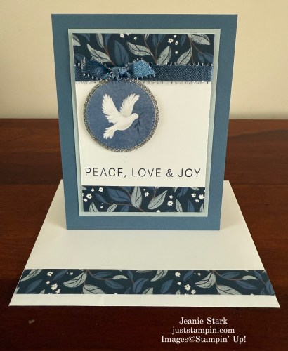 Stampin' Up! Peaceful Garden Christmas card idea with Peace on Earth Stamp set-Jeanie Stark StampinUp
