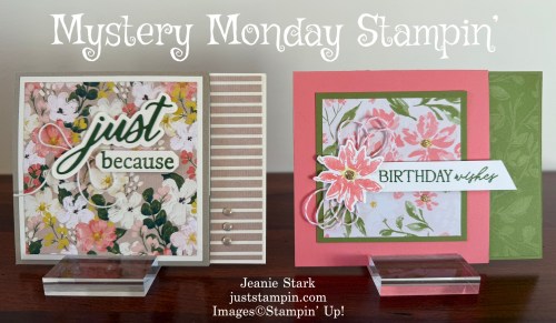 Stampin' Up! Brushed with Beauty and 12 Days of Crafting fun fold gift card holders for birthdays-Jeanie Stark StampinUp