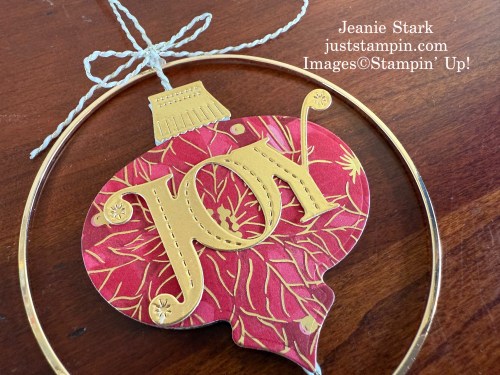Stampin' Up! 3D ornament with Traditions of Christmas Specialty Designer Series paper, Ornamental Christmas Dies, and Paper Pumpkin add-on dies-Jeanei Stark StampinUp