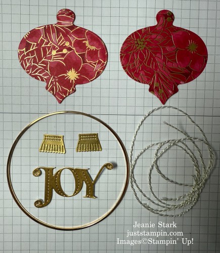 Stampin' Up! 3D ornament with Traditions of Christmas Specialty Designer Series paper, Ornamental Christmas Dies, and Paper Pumpkin add-on dies-Jeanei Stark StampinUp