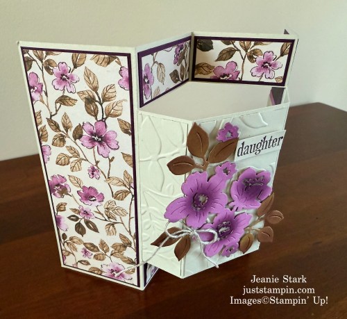 Stampin' Up! Floral Charm Box Seat Fun Fold Birthday card idea-Jeanie Stark StampinUp