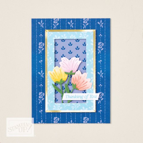 Stampin' Up! December Product of the Month True Blue Florals handmade card idea-visit juststampin.com for inspiration, ordering information, and more-Jeanie Stark StampinUp