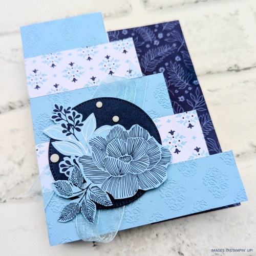 Stampin' Up! December Product of the Month True Blue Florals handmade card idea-visit juststampin.com for inspiration, ordering information, and more-Jeanie Stark StampinUp