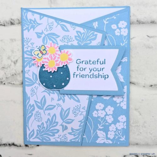 Stampin' Up! December Product of the Month True Blue Florals handmade card idea-visit juststampin.com for inspiration, ordering information, and more-Jeanie Stark StampinUp