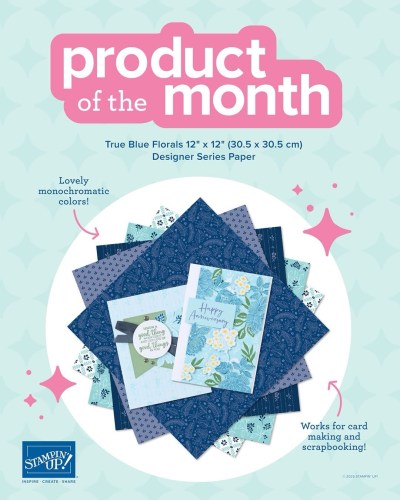 Stampin' Up! December Product of the Month, True Blue Florals Designer Series Paper-visit juststampin.com for more details-Jeanie Stark StampinUp