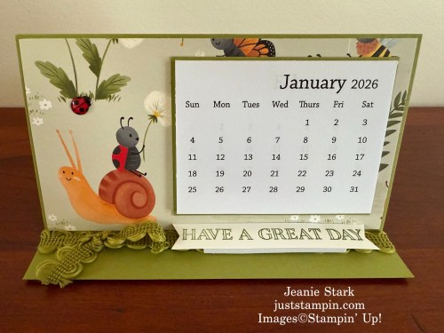 Stampin' Up! Cute As A Bug Calendar Card-Jeanie Stark StampinUp