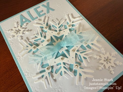 Stampin' Up! Snowy Delights winter card for Tic Tac Toe Challenge#285-Jeanie Stark StampinUp