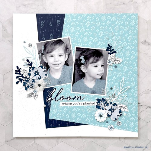 Stampin' Up! December Product of the Month True Blue Florals handmade card idea-visit juststampin.com for inspiration, ordering information, and more-Jeanie Stark StampinUp