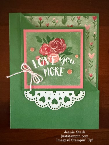 Stampin' Up! Fun Fold valentine card featuring Love Notes Mix & match Designer Series Paper-Jeanie Stark StampinUp