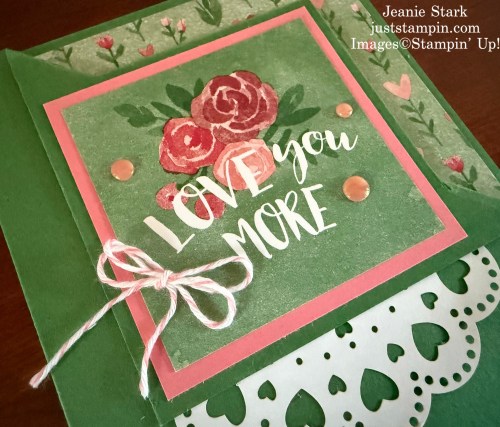 Stampin' Up! Fun Fold valentine card featuring Love Notes Mix & match Designer Series Paper-Jeanie Stark StampinUp