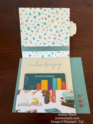 Stampin' Up! Notes & Totes fun fold gift card holder with Hobby Haven Designer Series Paper-Jeanie Stark StampinUp
