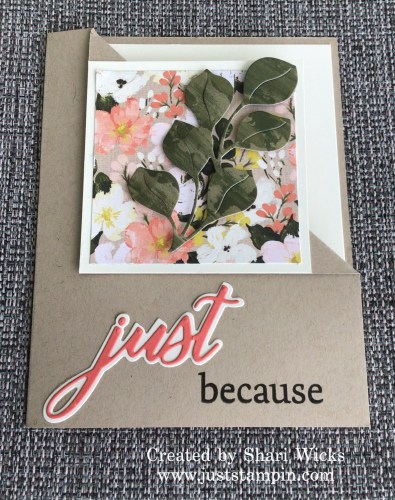 Stampin' Up! Words of Beauty Corner Flip fun fold Thinking of You card with Brushed With Beauty Designer Series paper-visit juststampin.com for handmade inspiration and more-Jeanie Stark StampinUp