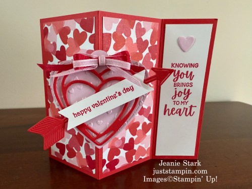 Stampin' Up! Made With Love fun fold Valentine card idea-Jeanie Stark StampinUp