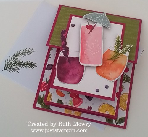 Celebratory Sips Double Panel Flap fun fold valentine card-visit juststampin.com for handmade inspiration and more-Jeanie Stark StampinUp