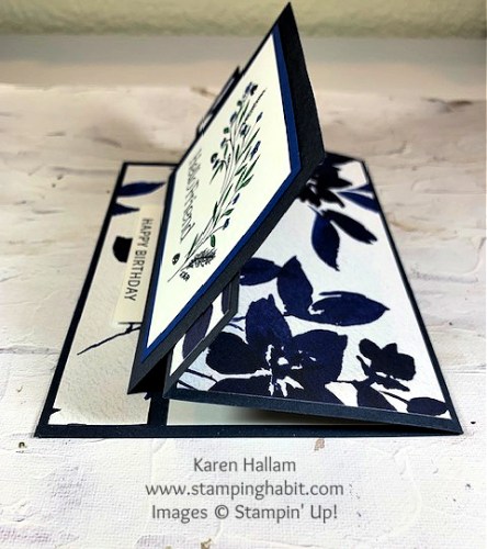 Stampin' Up! Lovely Arrangements and Delicate Whispers fun fold birthday card-visit juststampin.com for handmade inspiration and more-Jeanie Stark StampinUp