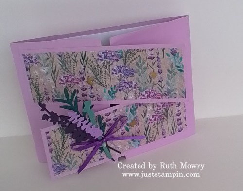 Stampin' Up! Perennial lavender Crisscross Gate Fold card idea-visit juststampin.com for handmade inspiration and more-Jeanie Stark StampinUp