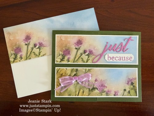 Stampin' Up! thinking of you card with Words of Beauty and Thoughtful Journey Designer Series Paper-Jeanie Stark StampinUp