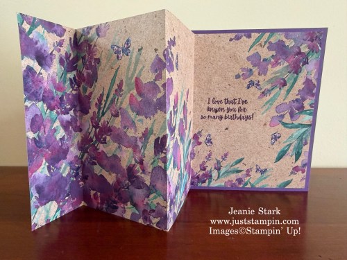 Stampin' Up! Perennial Lavender Accordion Fold Card with Coneflower Celebrations-Jeanie Stark StampinUp