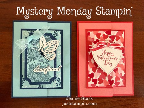 Stampin' Up! fun fold Valentine card ideas with True Blue Florals and Made With Love Designer Series paper-Jeanie Stark StampinUp
