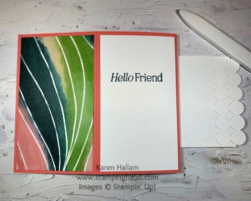 Stampin' Up! Back fold card with Lovely Arrangements and Painted Illusions Designer Series Paper-visit juststampin.com for handmade inspiration and more-Jeanie Stark StampinUp