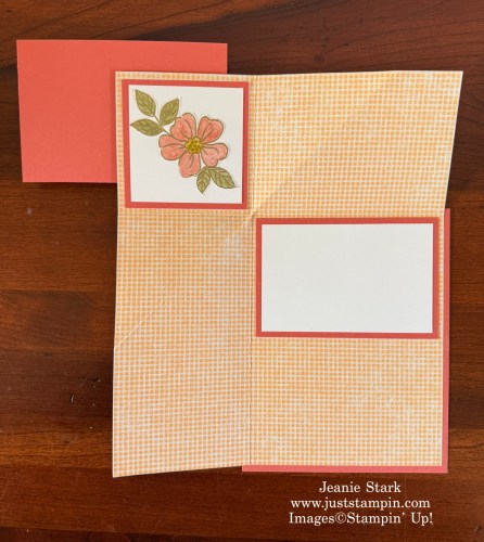 Stampin' Up! Fragrant Layers Corner Flip pop up fun fold card idea for any occasion with Lovely & Beautiful Designer Series Paper-Jeanie Stark StampinUp