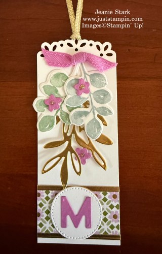Stampin' Up! Monogrammed Bookmarks with Greenery Lane Washi Tape & Dies-Jeanie Stark StampinUp