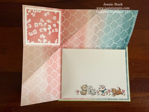 Stampin' Up! Cutest Crew and Painted Illusions pop up fun fold thank you card idea-Jeanie Stark StampinUp