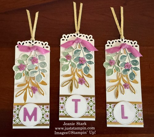 Stampin' Up! Monogrammed Bookmarks with Greenery Lane Washi Tape & Dies-Jeanie Stark StampinUp