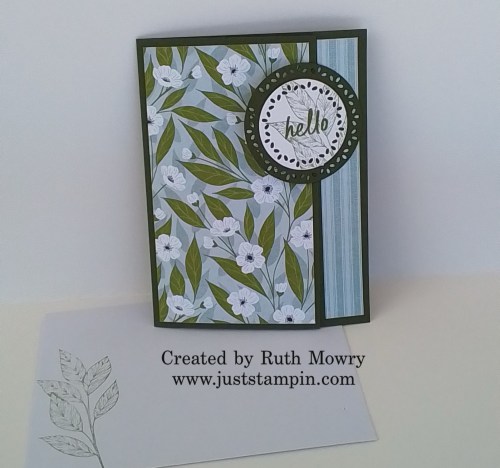 Stampin' Up! Back fold card with Lovely Blossoms Designer Series Paper-visit juststampin.com for handmade inspiration and more-Jeanie Stark StampinUp