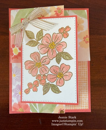 Stampin' Up! Fragrant Layers Corner Flip pop up fun fold card idea for any occasion with Lovely & Beautiful Designer Series Paper-Jeanie Stark StampinUp