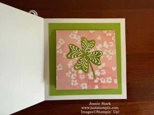 Stampin' Up! Lucky Clover birthday fun fold card with Painted Illusions Designer Series Paper-Jeanie Stark StampinUp