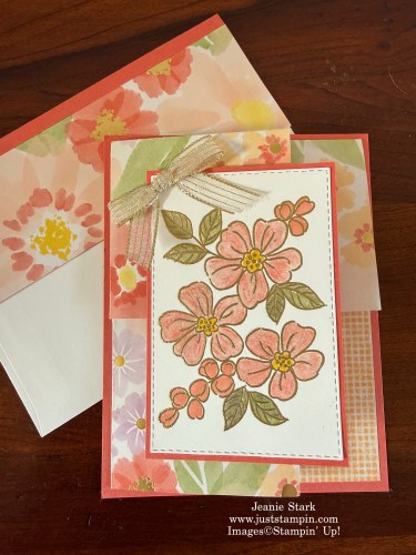Stampin' Up! Fragrant Layers Corner Flip pop up fun fold card idea for any occasion with Lovely & Beautiful Designer Series Paper-Jeanie Stark StampinUp