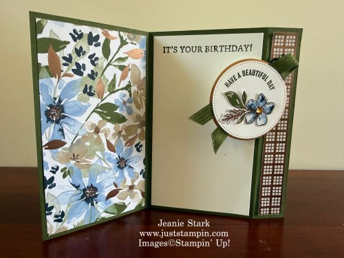 Stampin' Up! Delicate Dreams & Delicate Designs back fold card with A Round of Hellos and Words of Beauty-Jeanie Stark StampinUp
