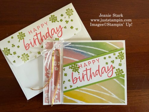 Stampin' Up! With You In Mind birthday fun fold card with Painted Illusions Designer Series Paper-Jeanie Stark StampinUp