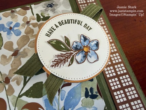 Stampin' Up! Delicate Dreams & Delicate Designs back fold card with A Round of Hellos-Jeanie Stark StampinUp